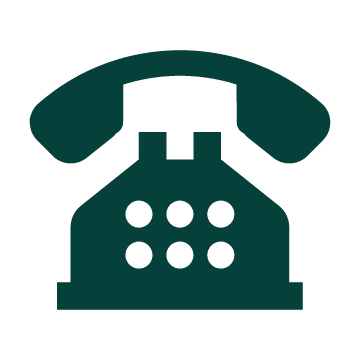 A classic green telephone icon, signifying prompt communication and customer support.